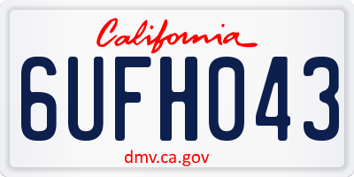 CA license plate 6UFH043