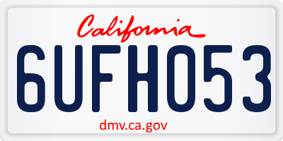 CA license plate 6UFH053