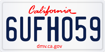 CA license plate 6UFH059