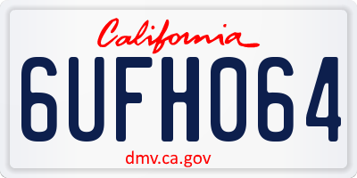 CA license plate 6UFH064
