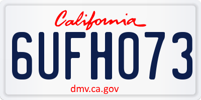 CA license plate 6UFH073