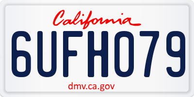 CA license plate 6UFH079
