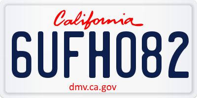 CA license plate 6UFH082