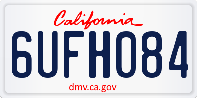 CA license plate 6UFH084
