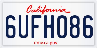 CA license plate 6UFH086