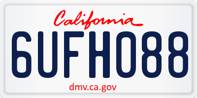 CA license plate 6UFH088