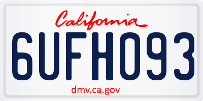 CA license plate 6UFH093
