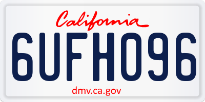 CA license plate 6UFH096