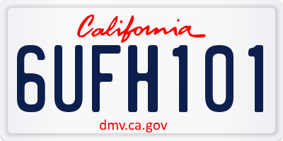 CA license plate 6UFH101
