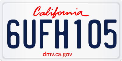 CA license plate 6UFH105