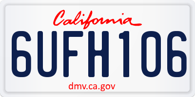 CA license plate 6UFH106