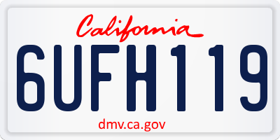 CA license plate 6UFH119
