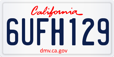 CA license plate 6UFH129