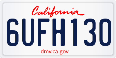 CA license plate 6UFH130