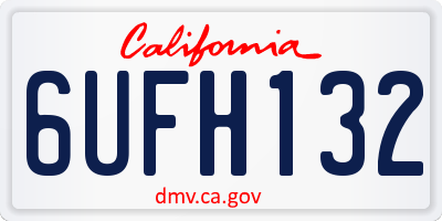 CA license plate 6UFH132
