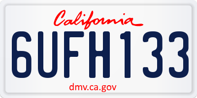 CA license plate 6UFH133