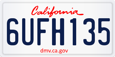 CA license plate 6UFH135