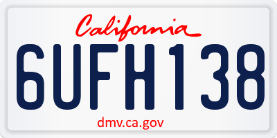 CA license plate 6UFH138