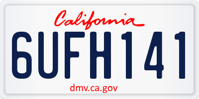 CA license plate 6UFH141