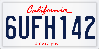 CA license plate 6UFH142