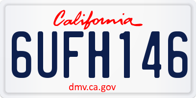 CA license plate 6UFH146