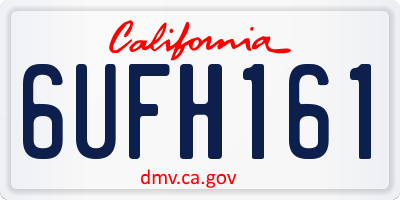 CA license plate 6UFH161