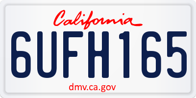 CA license plate 6UFH165