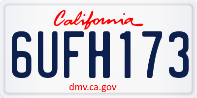 CA license plate 6UFH173