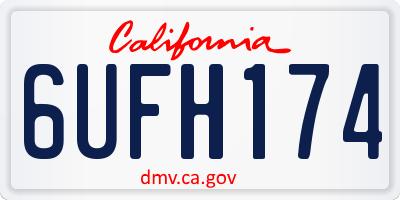 CA license plate 6UFH174