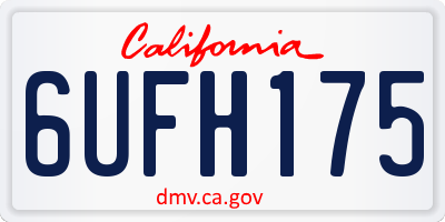 CA license plate 6UFH175