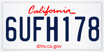 CA license plate 6UFH178