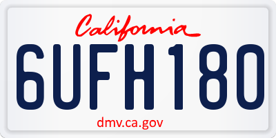 CA license plate 6UFH180