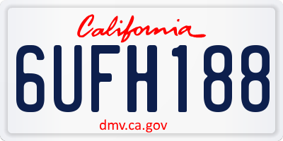 CA license plate 6UFH188