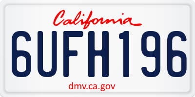 CA license plate 6UFH196