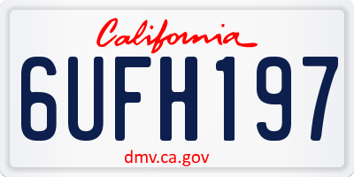 CA license plate 6UFH197