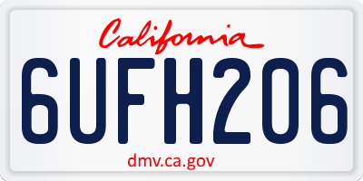 CA license plate 6UFH206
