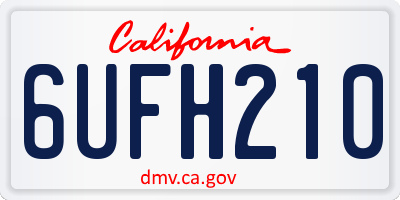 CA license plate 6UFH210