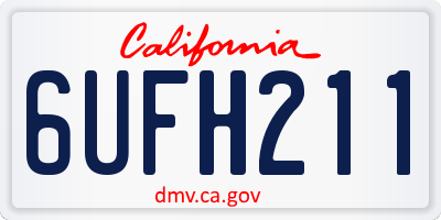 CA license plate 6UFH211