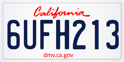 CA license plate 6UFH213