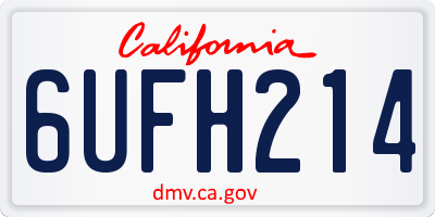 CA license plate 6UFH214