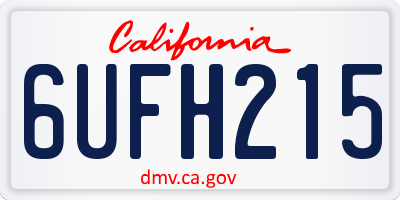 CA license plate 6UFH215