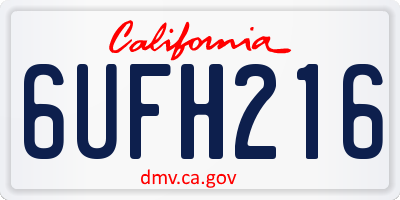 CA license plate 6UFH216