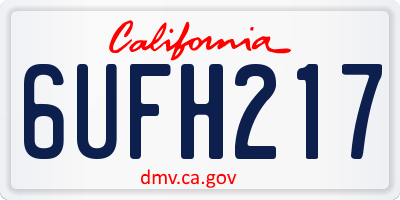 CA license plate 6UFH217