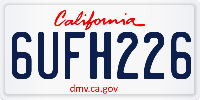CA license plate 6UFH226