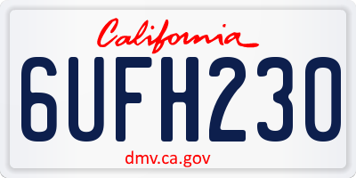CA license plate 6UFH230