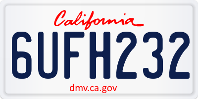 CA license plate 6UFH232
