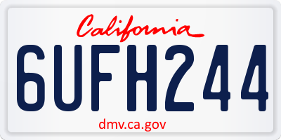 CA license plate 6UFH244