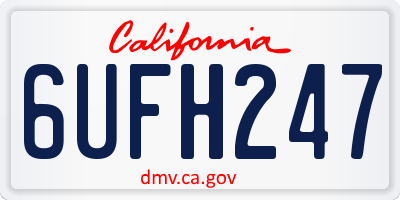 CA license plate 6UFH247
