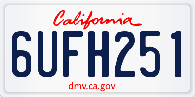 CA license plate 6UFH251