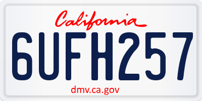 CA license plate 6UFH257